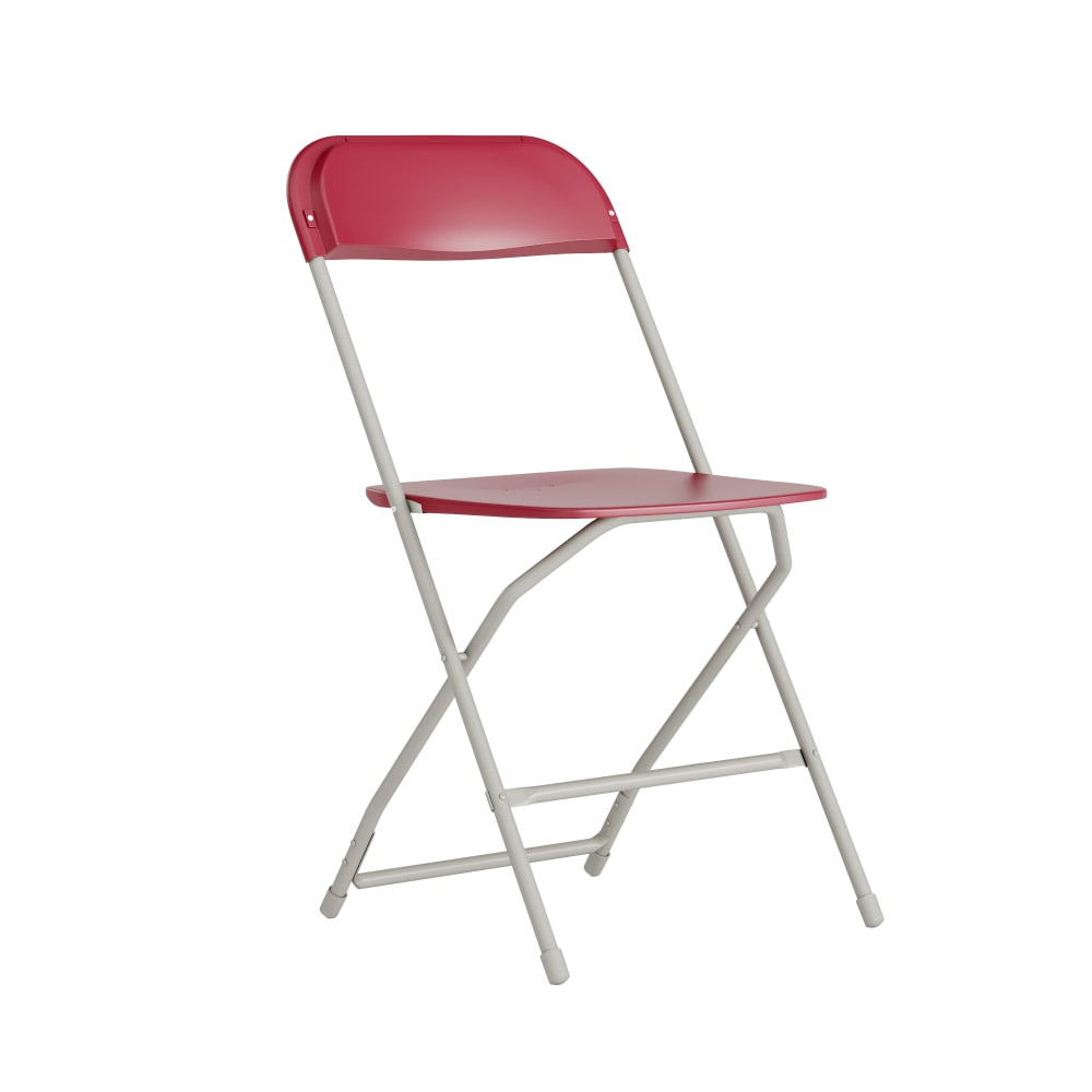 FLASH FURNITURE LEL3RED  HERCULES Series Premium Plastic Folding Chair, Red/Gray