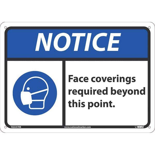 AccuformNMC Sign: Rectangle & Square, "Notice Face Coverings Required Beyond This Point" NGA47RB
