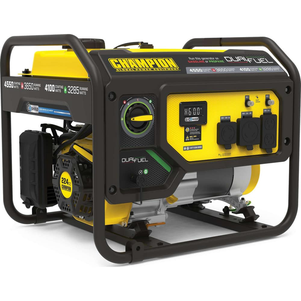 Champion Power Equipment 200970 Portable Power Generators; Starting Method: Recoil ; Running Watts: 3650kW ; Starting Watts: 4550kW ; Run Time Half Load: 14hr ; Number Of Outlets: 4.000 ; Generator Outlet Type: 120V Locking (L5-30R); 120V (TT-30R); 1