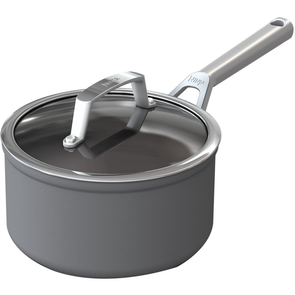 SHARK/NINJA Ninja C30225  Foodi NeverStick Premium Hard-Anodized 2.5-Quart Saucepan, Slate Gray