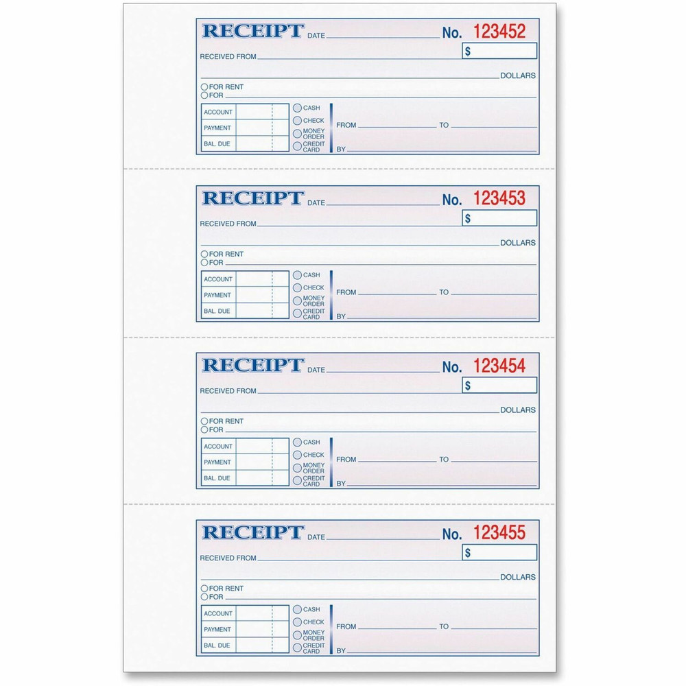 TOPS Products TOPS 46808 TOPS Money/Rent Receipt Book