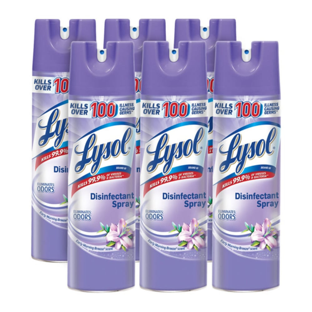 RECKITT BENCKISER Lysol 80834CT  Breeze Disinfectant Spray, 19 Oz, Early Morning Breeze Scent, Carton Of 12 Bottles