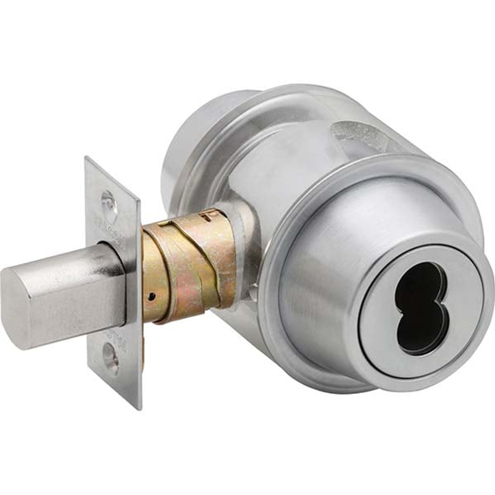 Falcon D131B 626 Deadbolts; Deadbolt Type: Double Cylinder ; Lock Type: Double Cylinder ; Finish: Satin Chrome ; Hand Orientation: Non-Handed ; Lockset Grade: Grade 1