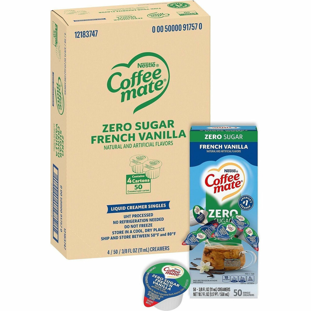 Nestle Professional Coffee mate 91757CT Coffee mate Zero-Sugar Liquid Coffee Creamer Singles