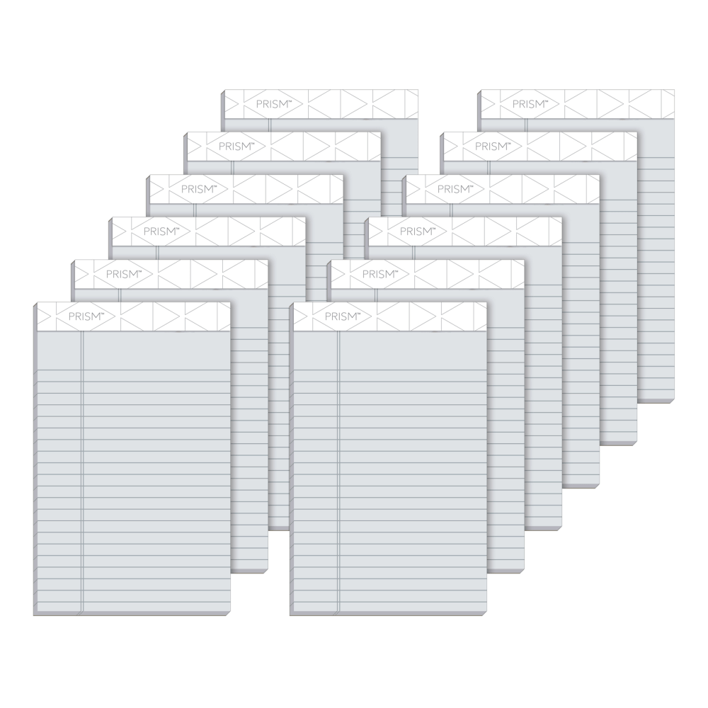 TOPS BUSINESS FORMS TOPS 63060  Prism+ Color Writing Pads, 5in x 8in, Legal Ruled, 25 Sheets, Gray, Pack Of 12 Pads