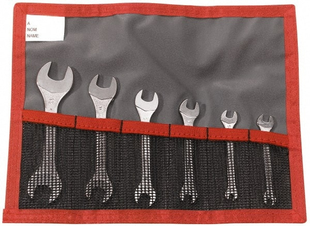 Facom 22.JE6T Open End Wrench Set: 6 Pc, Metric