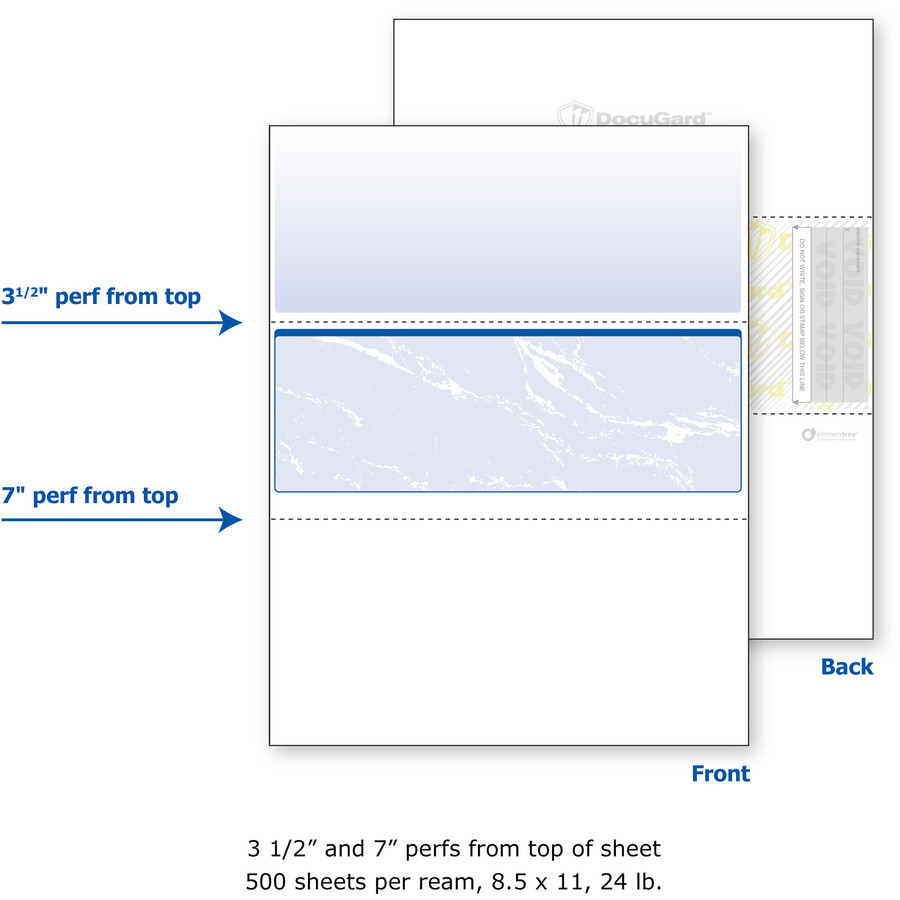 Paris Corporation DocuGard 04509 DocuGard Security Blue Marble Business Checks with 11 Features to Prevent Fraud