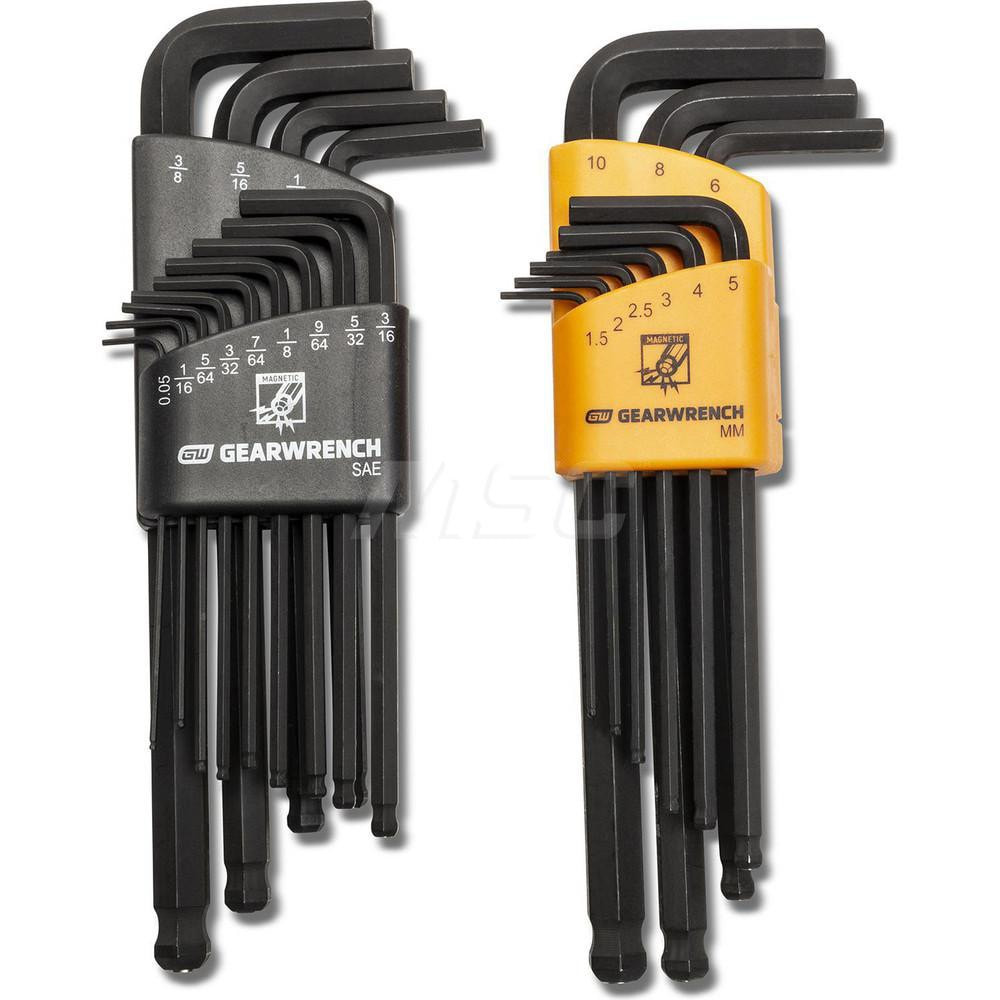 GEARWRENCH 83526 Hex Key Sets; Hex Size Range (Inch): 0.050 - 3/8 ; Hex Size Range (mm): 1.5 - 10