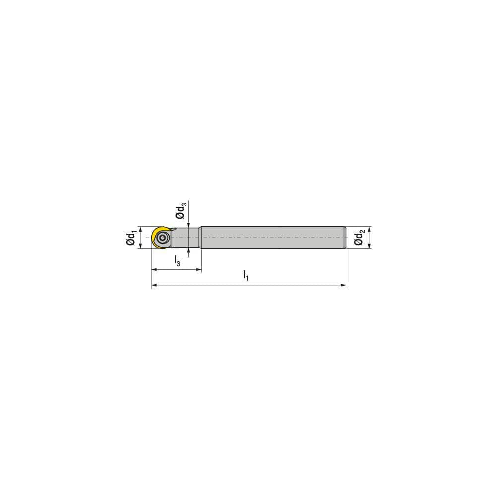 Ceratizit 56100121 Indexable Ball Nose End Mill: 12 mm Cut Dia, Solid Carbide, 80 mm OAL