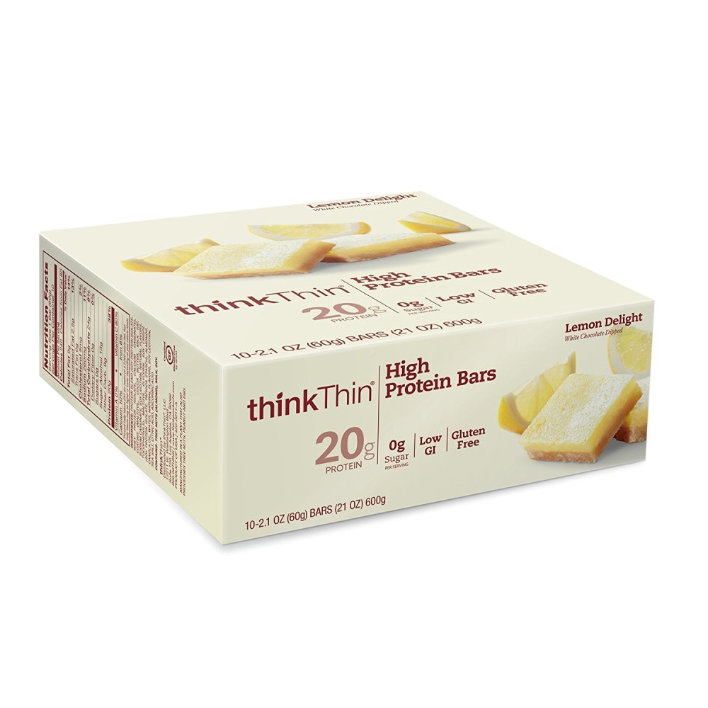 THINKTHIN, LLC 71203 thinkThin High Protein Bars Lemon Delight, 2.1 oz, 10 Count