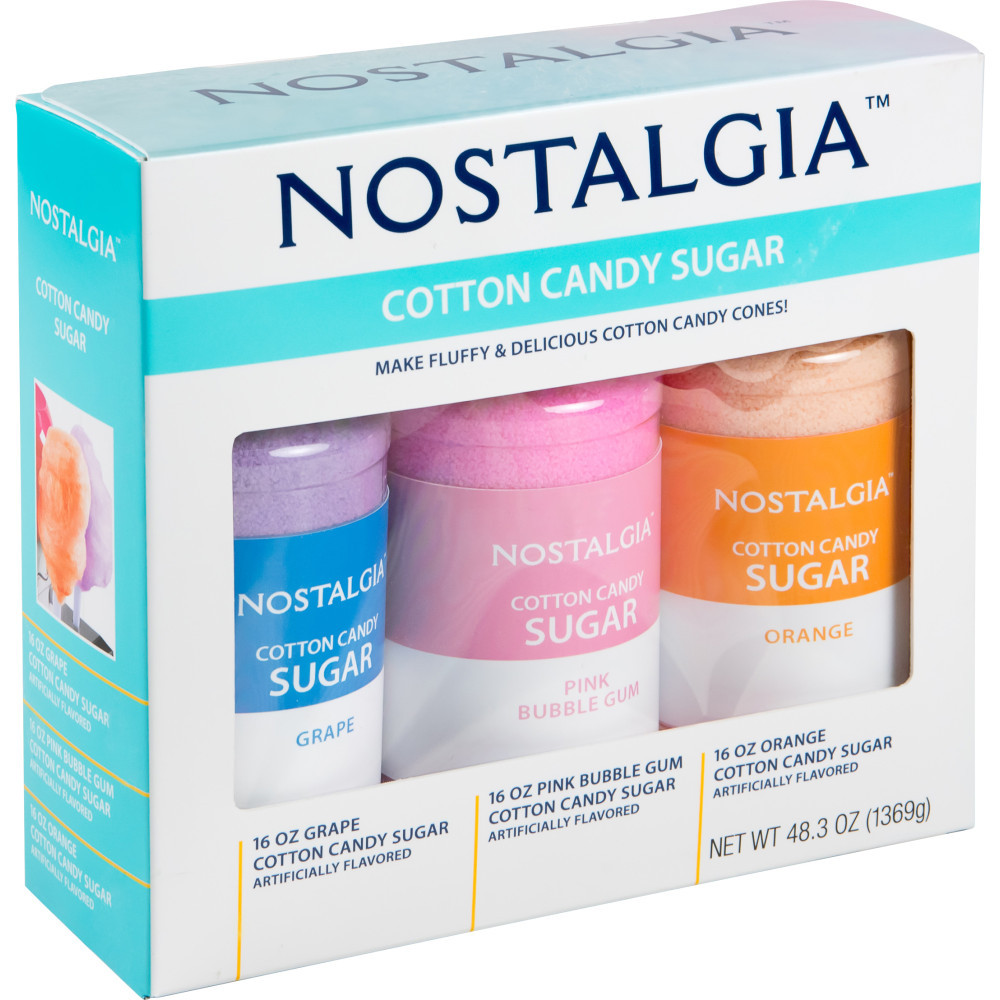 NOSTALGIA PRODUCTS GROUP LLC Nostalgia Electrics CCFS300  Cotton Candy Flossing Sugar, 16 Oz, Assorted Flavors, Case Of 3 Containers