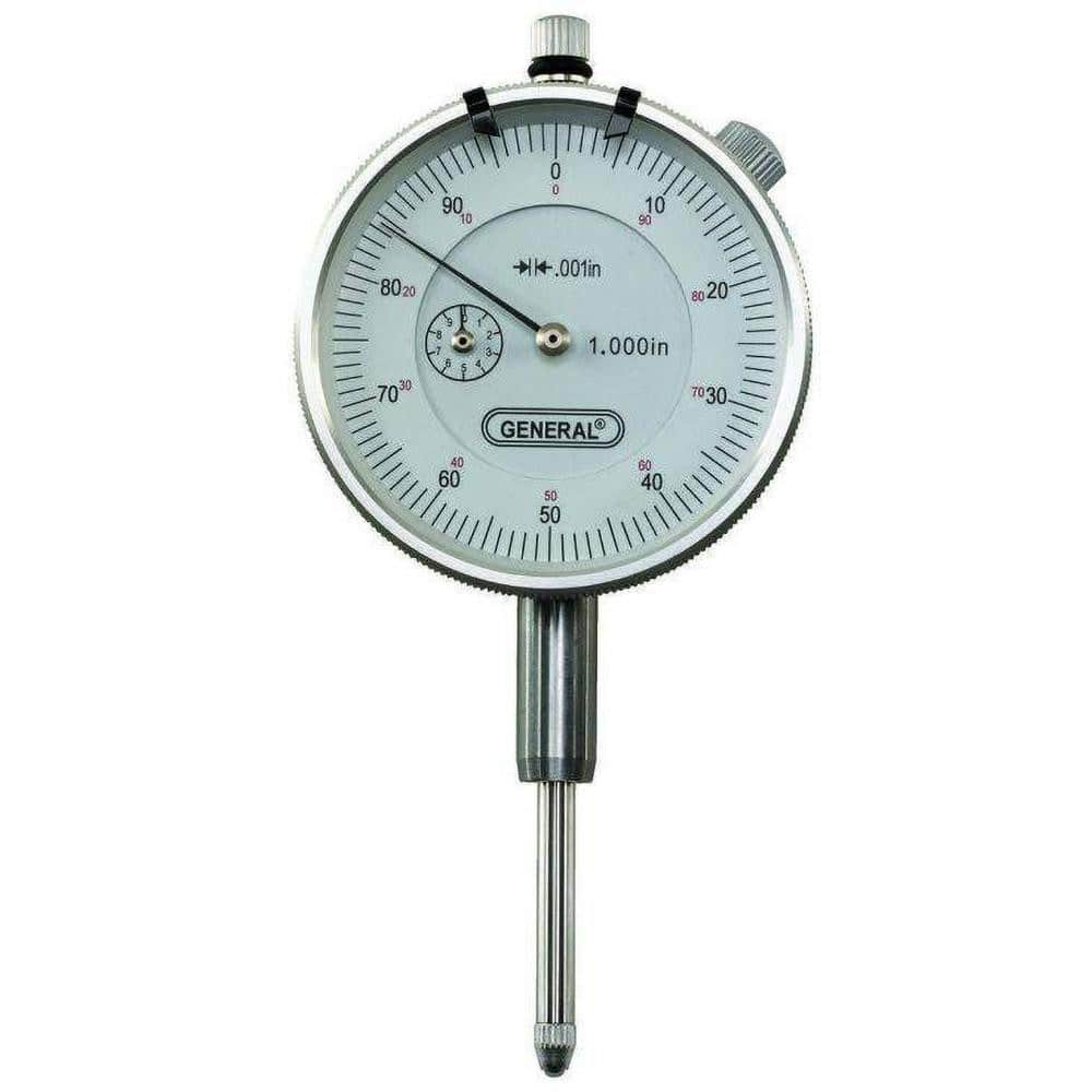 General G605-4070 Dial Drop Indicator: 0 to 1" Range, 0-100 Dial Reading, 0.001" Graduation, 2-1/4" Dial Dia