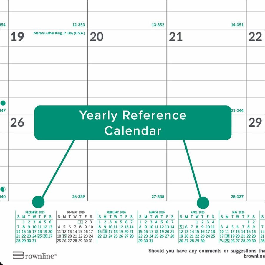 Dominion Blueline, Inc Brownline C177437 Brownline Ecologix Monthly Desk Pad