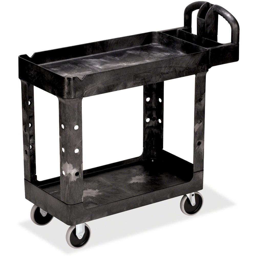 Rubbermaid Commercial Products Rubbermaid Commercial 450088BK Rubbermaid Commercial HD 2-Shelf Utility Cart with Lipped Shelf (Small)