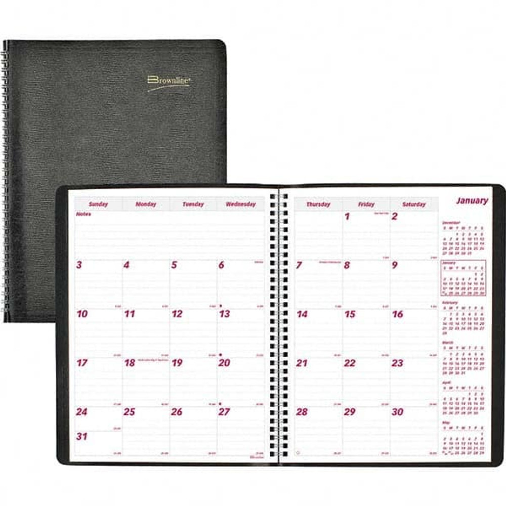 Brownline REDCB1262BLK Monthly Planner: 14 Sheets