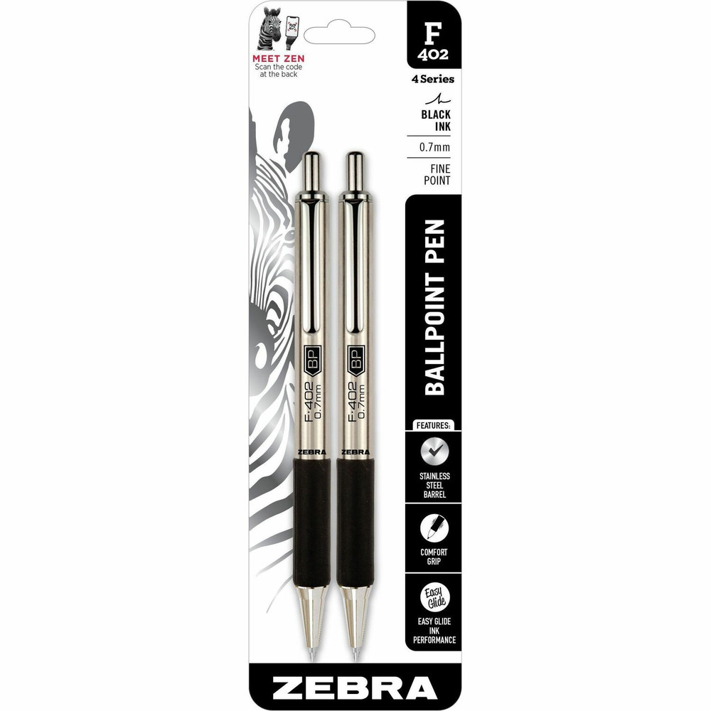 Zebra Pen Corporation Zebra 29212 Zebra STEEL 4 Series F-402 Retractable Ballpoint Pen