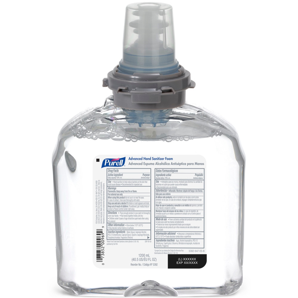 GOJO INDUSTRIES INC 539202EA PURELL Advanced Hand Sanitizer Foam Refill, 1200 mL Refill