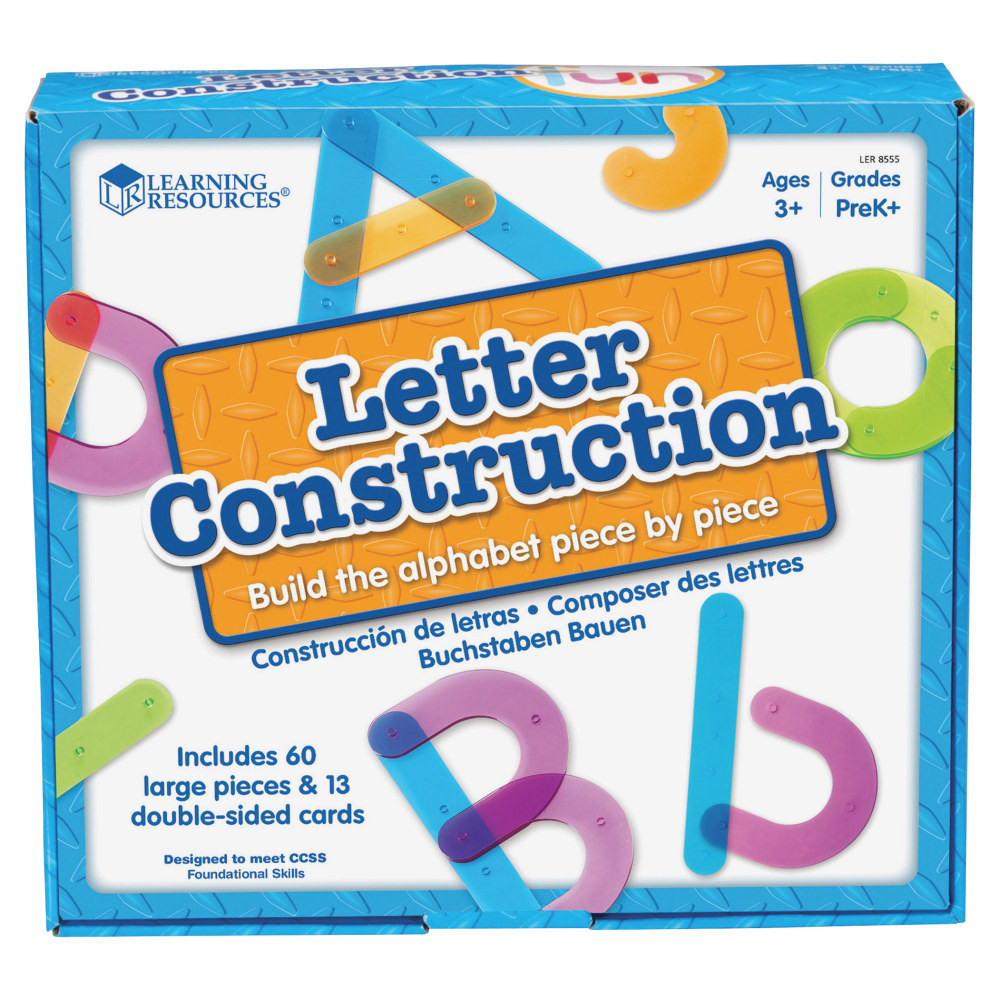 Create letters in a snap  Helps kids learn to make and recognize uppercase and lowercase letters using the color-coded pieces. Plastic pieces snap together, so your student can view his or her work when finished.  Double-sided activity cards present simple, step-by-step instructions.  For children ages 3 to 7 from pre-k to grade 4.  Includes 60 pieces (straight lines, curves, C-curves, hooks and dots), 13 activity cards and an activity guide.  Letter Recognition  Alphabet  Uppercase Letters  Lowercase Letters