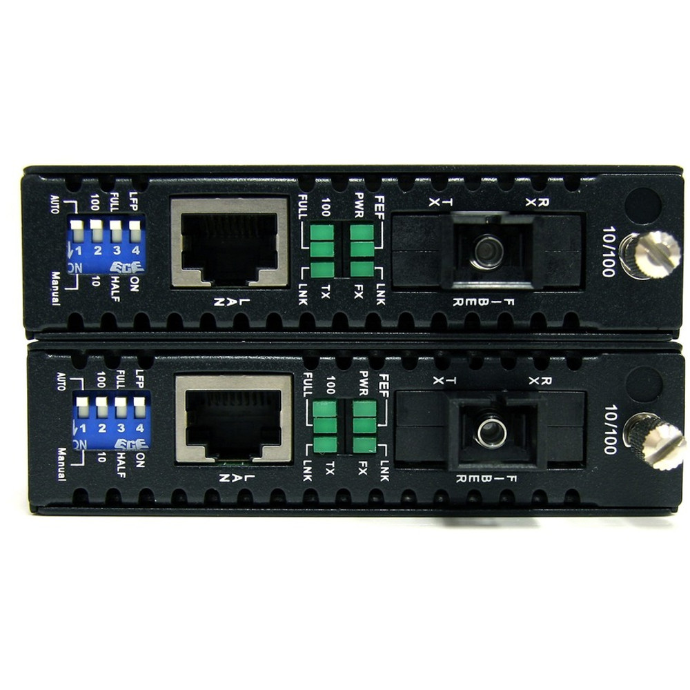 StarTech.com ET90110WDM2 StarTech.com 10/100 Mbps Ethernet Single Mode WDM Fiber Media Converter Kit SC 20km