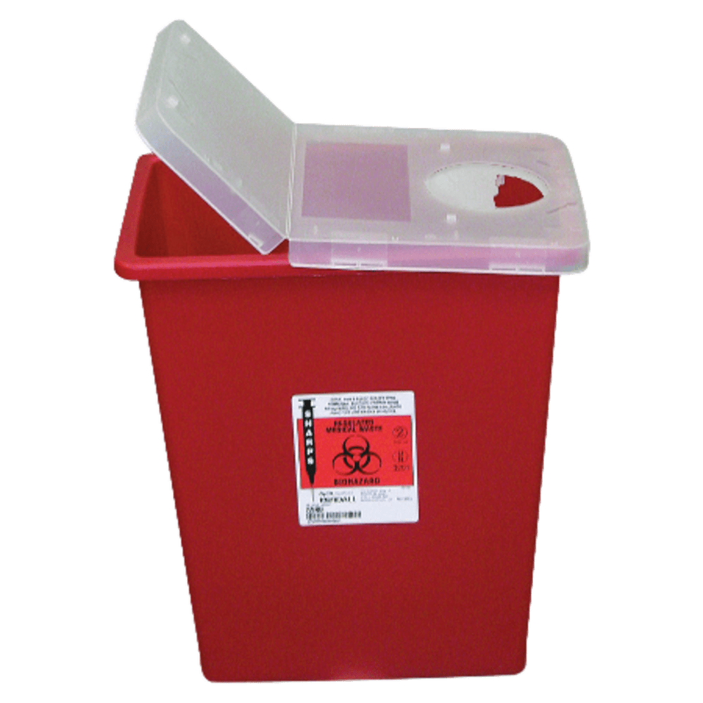 COVIDIEN LTD L100980 Unimed Kendall Sharps Container With Hinged Lid, 8 Gallons