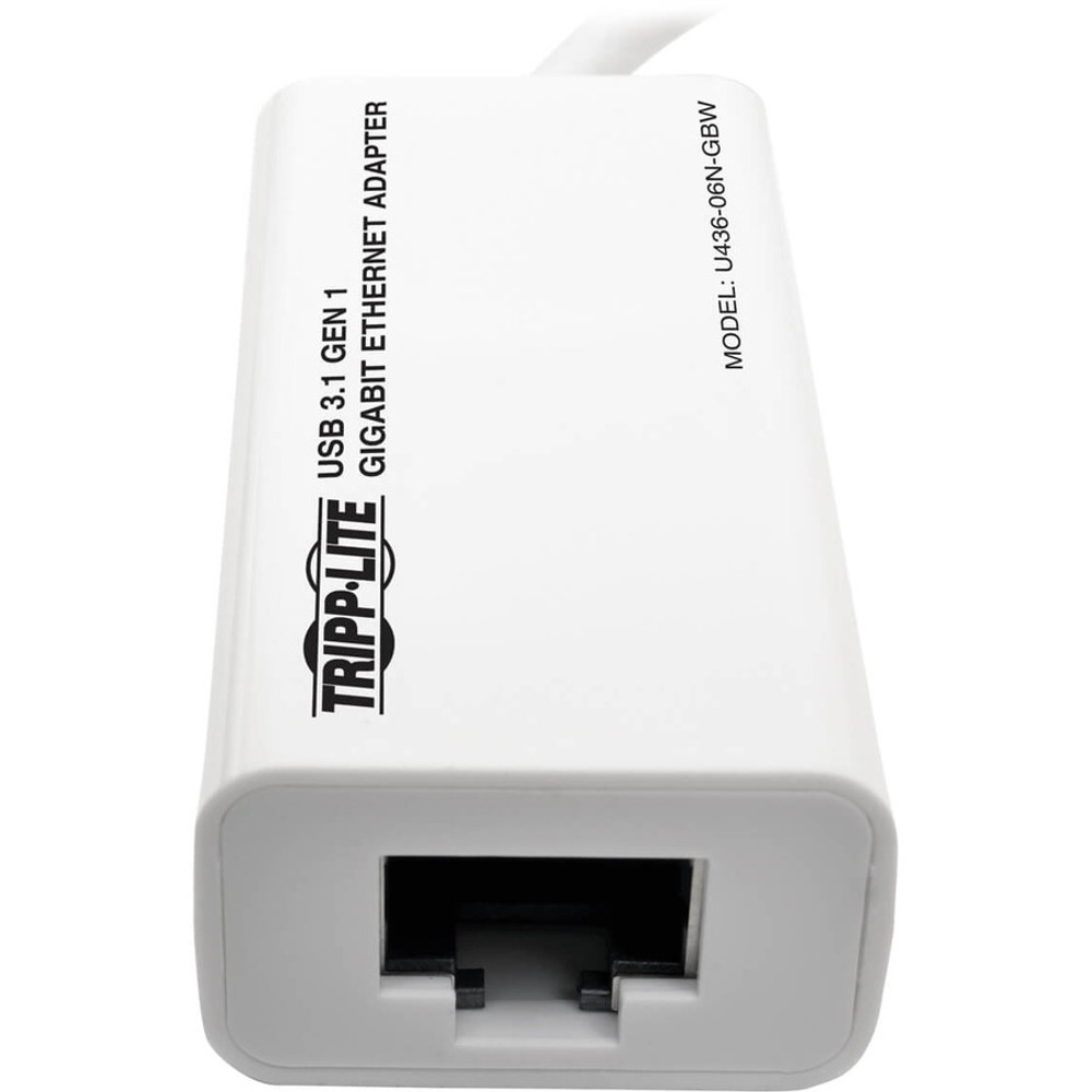 Tripp Lite by Eaton U436-06N-GBW Tripp Lite by Eaton USB-C to Gigabit Network Adapter, Thunderbolt 3 Compatibility - White