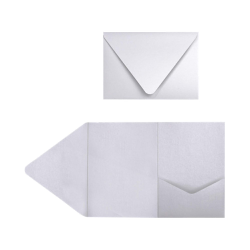 ACTION ENVELOPE LUX EX10-LEBASMPF-10  Pocket Invitations, A7, 5in x 7in, Silver Metallic, Pack Of 10