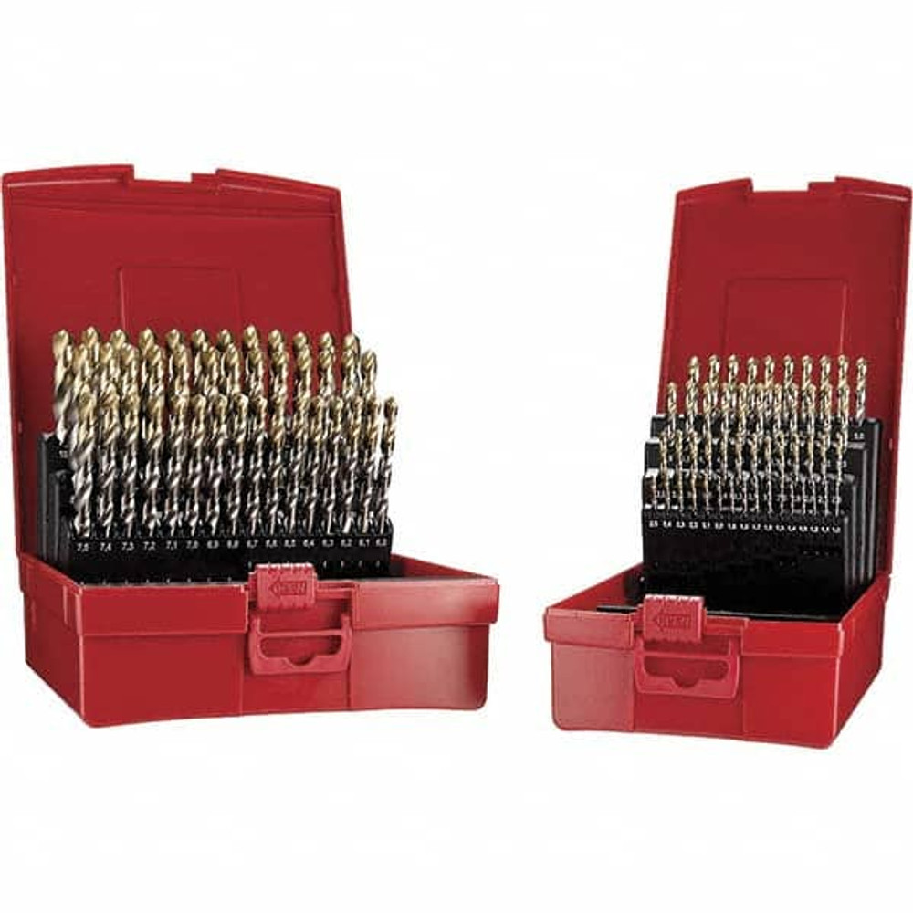 DORMER 5967704 Drill Bit Set: Jobber Length Drill Bits, 91 Pc, 118 °, High Speed Steel