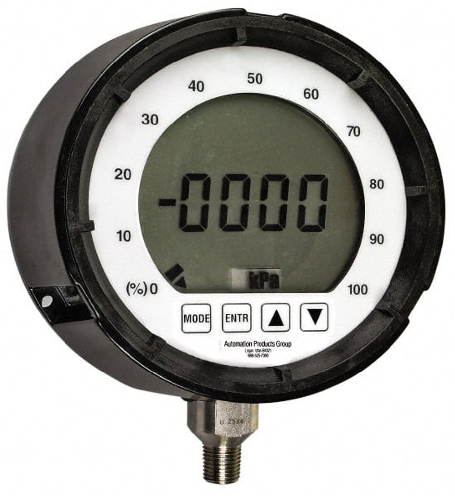 MSC PG10-0100-GB Pressure Gauge: 4-1/2" Dial, 100 psi, 1/4" Thread, Lower Mount