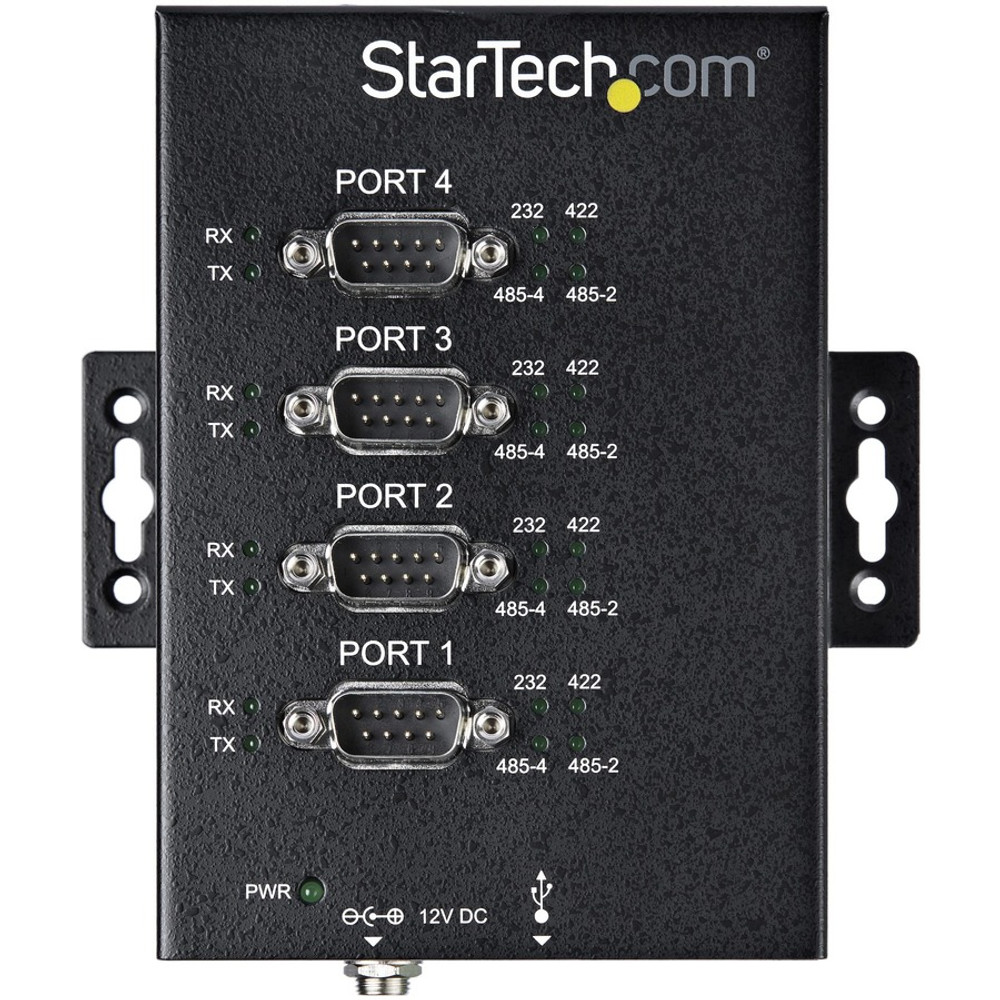 StarTech.com ICUSB234854I StarTech.com USB to RS232/RS485/RS422 4 Port Serial Hub Adapter - Industrial Metal USB 2.0 to DB9 Serial Converter - Din Rail Mountable