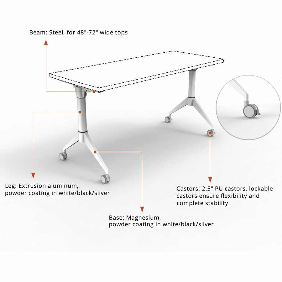 Lorell 60739 Lorell Spry Nesting Training Table Base