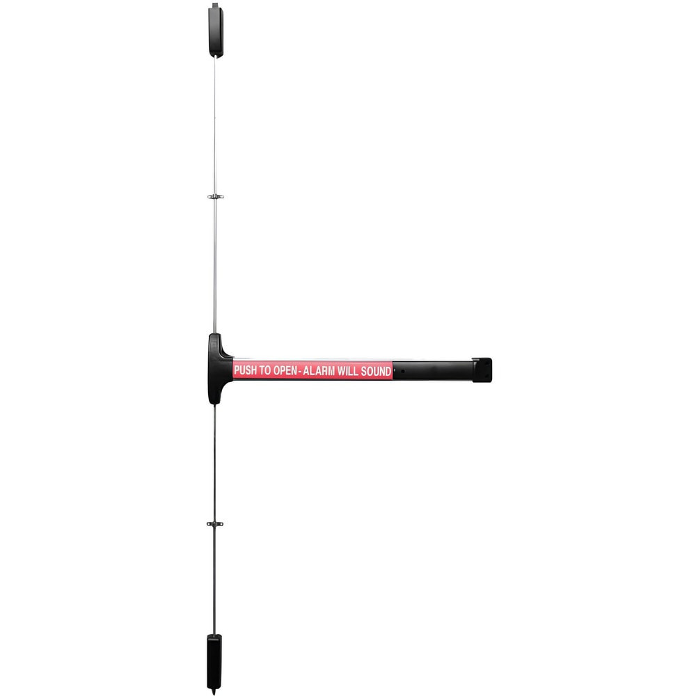 Detex V50 EB LD 628 9 Vertical Bars; Type: Surface Vertical Rod ; Rating: Non Rated ; Hand: Non-Handed ; Minimum Door Width: 3 (Inch); Maximum Door Width: 3.000 (Inch); Finish Coating: Satin Aluminum Clear Anodized