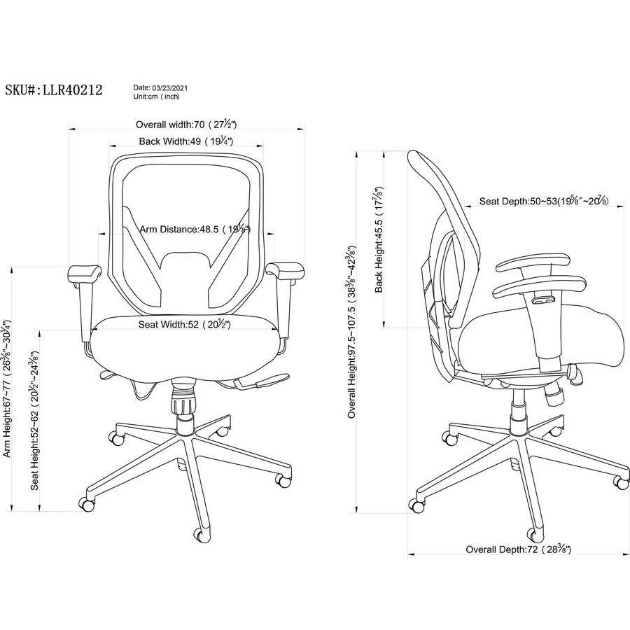 Lorell 40212 Lorell Executive Mesh High-Back Office Chair