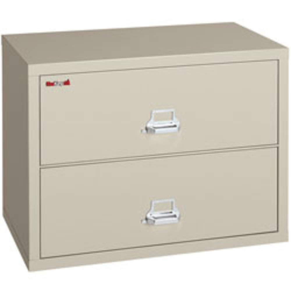 FIRE KING INTERNATIONAL, INC. FireKing 2-4422-CPAWG  UL 1-Hour 44-1/2inW x 22-1/8inD Lateral 2-Drawer Fireproof File Cabinet, Parchment, White Glove Delivery