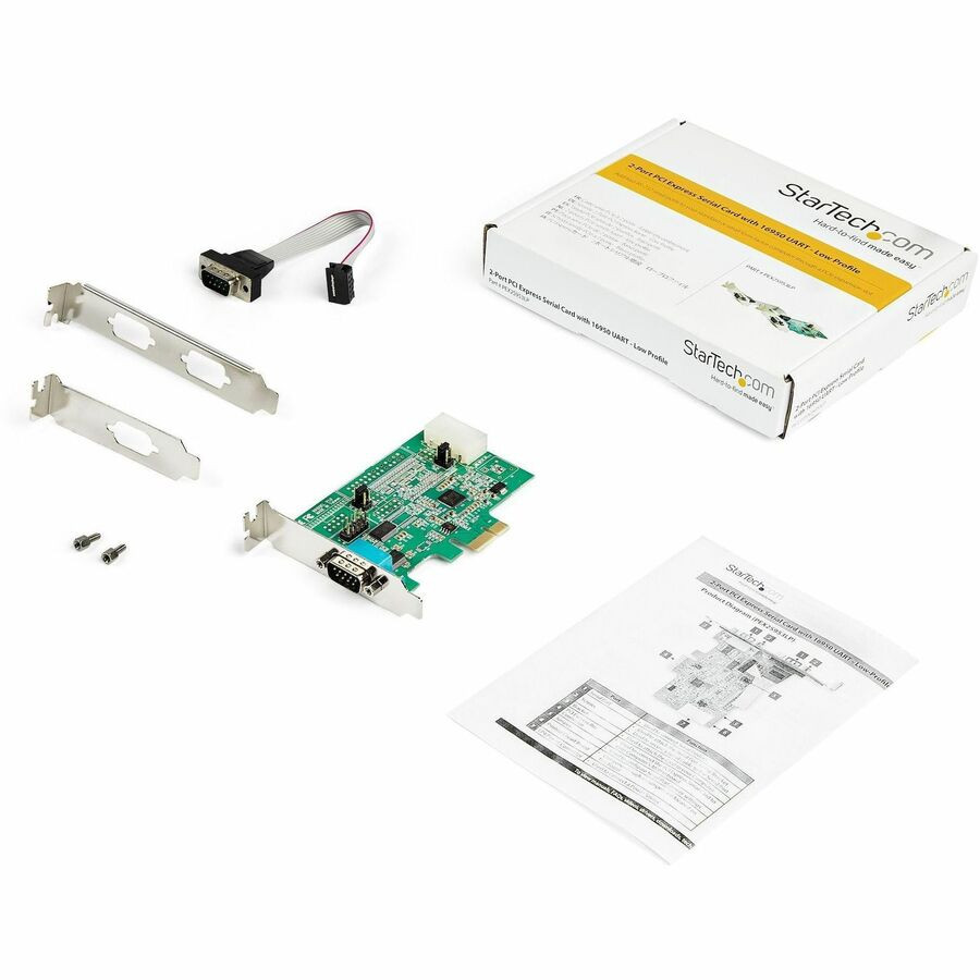 StarTech.com PEX2S953LP StarTech.com 2-port PCI Express RS232 Serial Adapter Card - PCIe Serial DB9 Controller Card 16950 UART - Low Profile - Windows and Linux