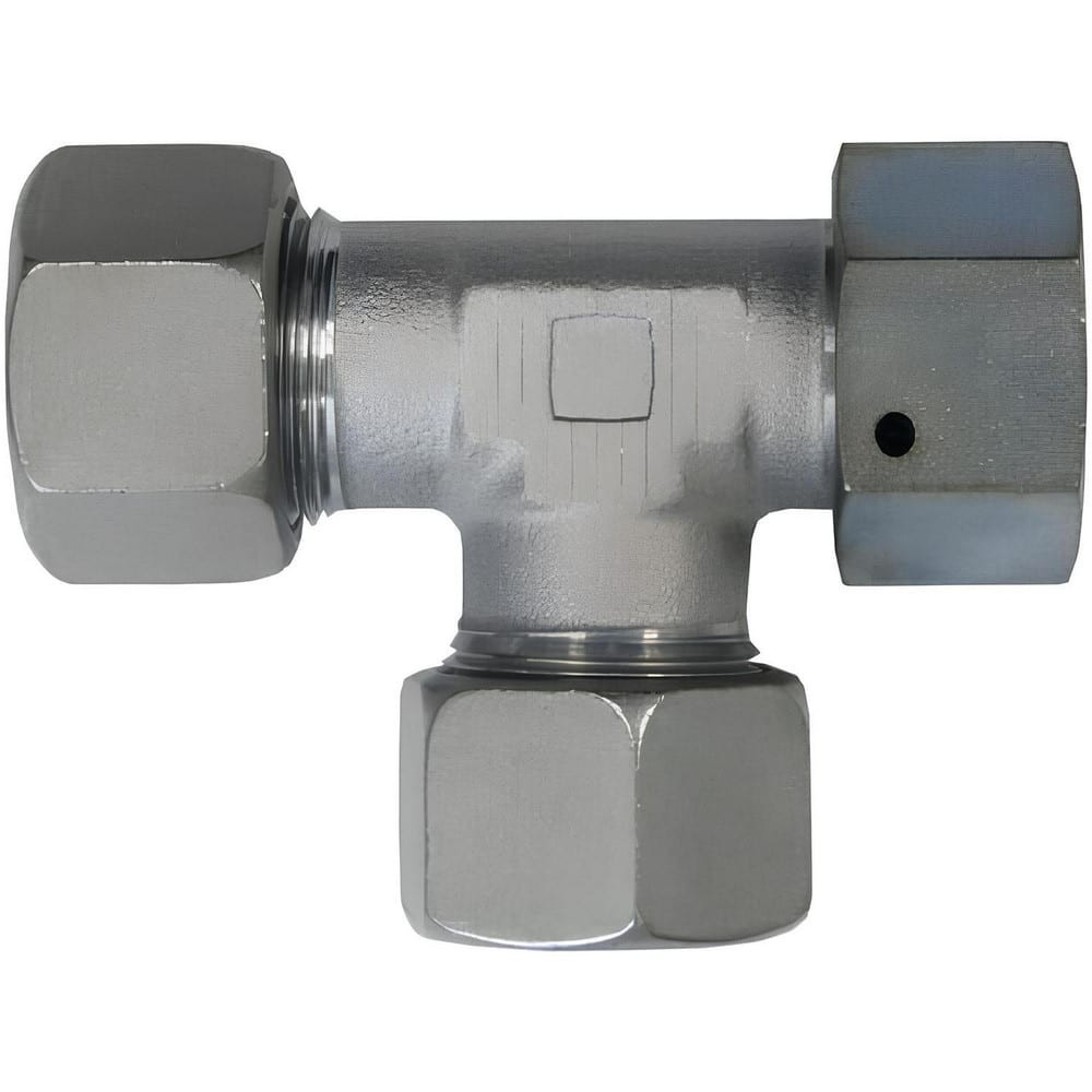 Brennan D6602-S38-S38-S Metal Compression Tube Fittings; Fitting Type: Tee ; Material: Stainless Steel ; Thread Size (mm): M52x2 ; Thread Standard: None ; Tube Inside Diameter: 38.000 ; Overall Length (Decimal Inch): 2.8543