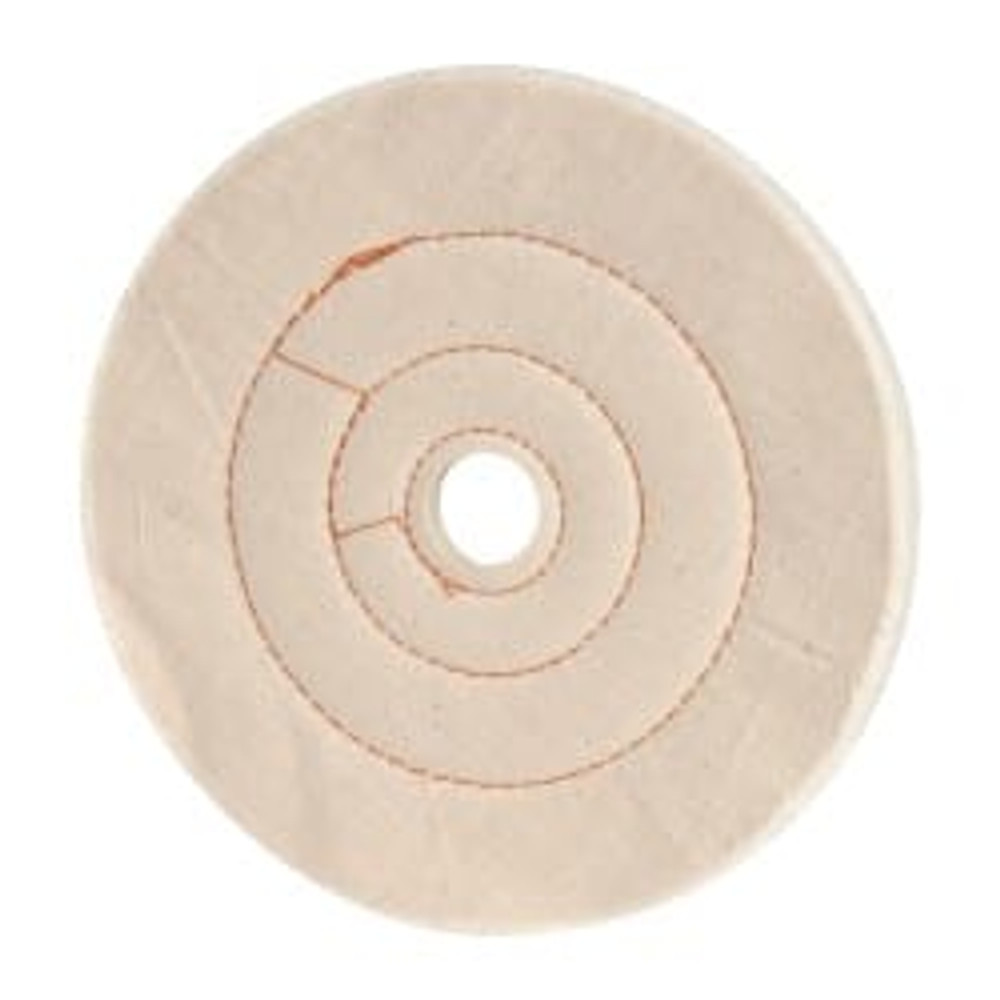 Dico 7000245 Unmounted Cushion Sewn Buffing Wheel: 8" Dia, 1/2" Thick, 1" Arbor Hole Dia