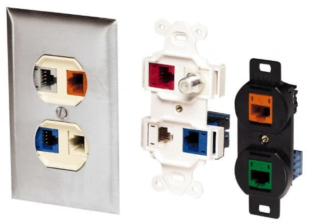 Hubbell Q106W Coaxial Cable Outlets & Receptacles; Wall Plate Configuration: 4 Coaxial ; Number of Gangs: 1 ; Mounting Type: Flush Mount ; Overall Depth (Decimal Inch): 0.3150 ; Overall Length (Decimal Inch): 3.6600 ; Overall Width (Decimal Inch): 1.