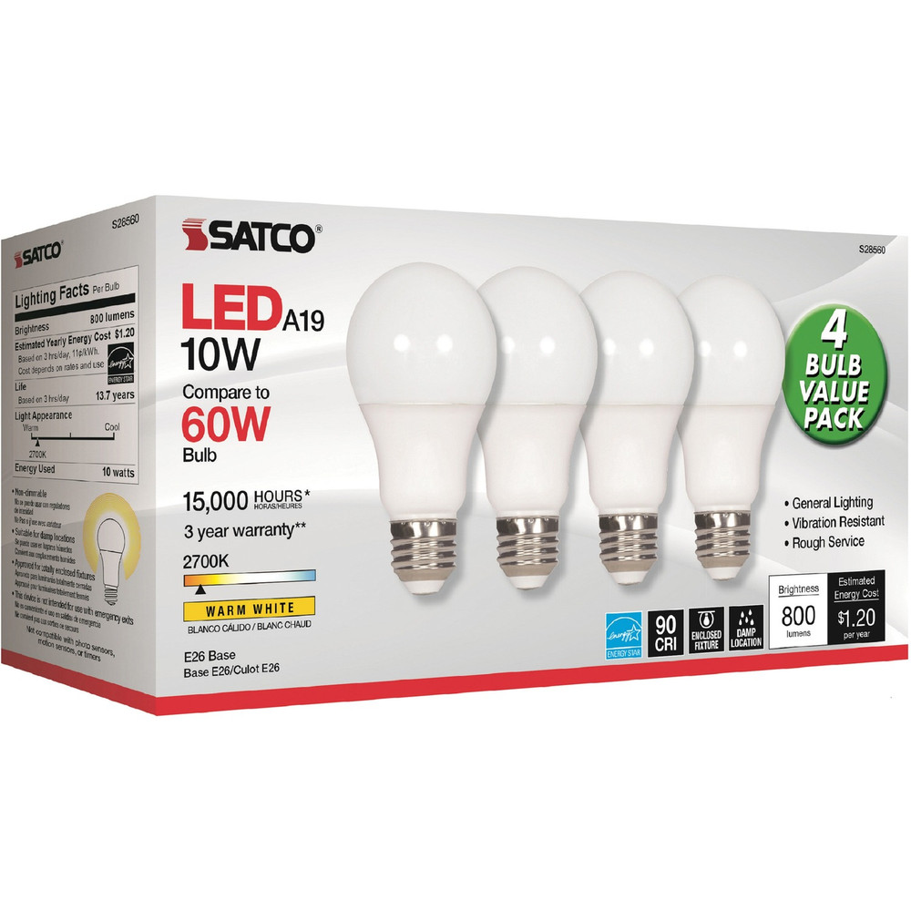 Satco Products, Inc Satco S28560 Satco 10W A19 LED 2700K Frosted Bulbs