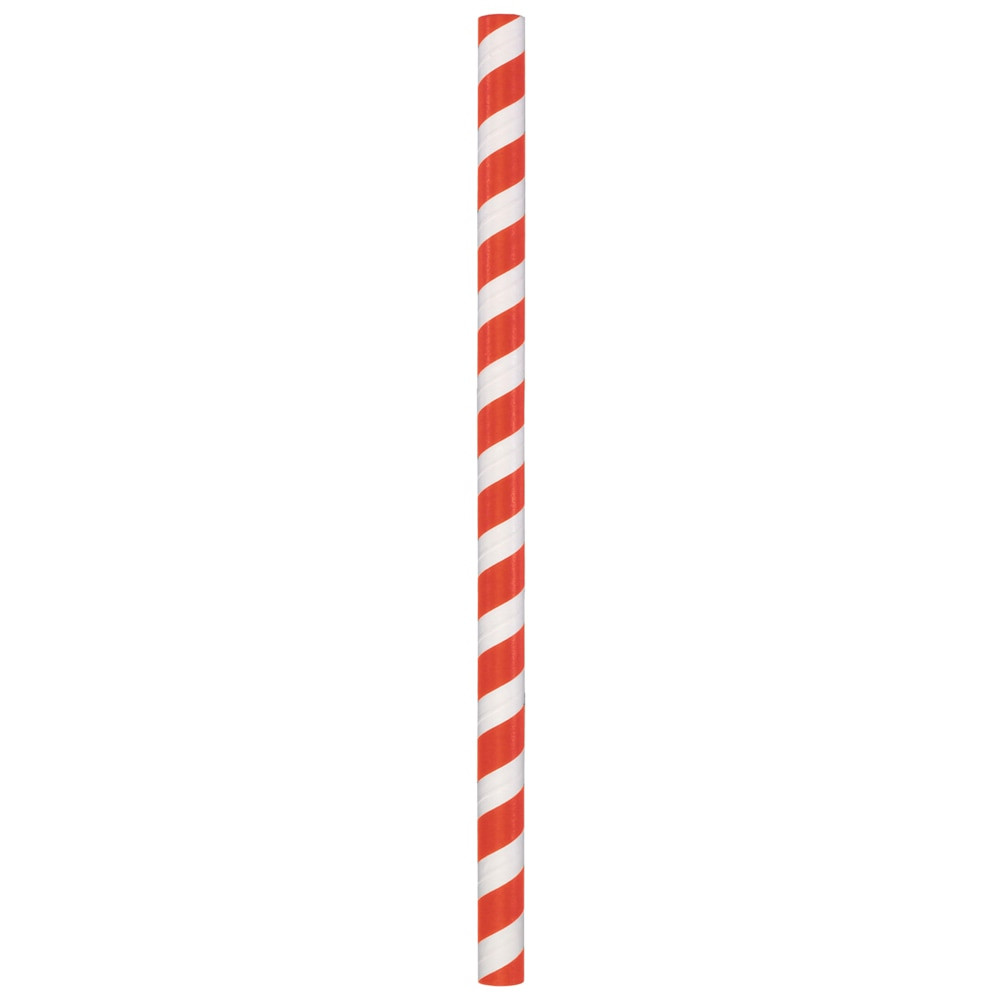 HOFFMASTER GROUP, INC. Hoffmaster 600251  Paper Straws, 8-1/2in, Red/White, Pack Of 1,500 Straws