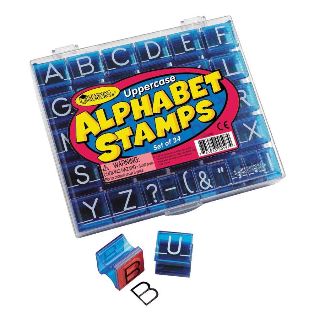 BAUMGARTENS Learning Resources LER0597BN  Uppercase Alphabet Stamps, 1in x 1in, 34 Stamps Per Set, Pack Of 2 Sets