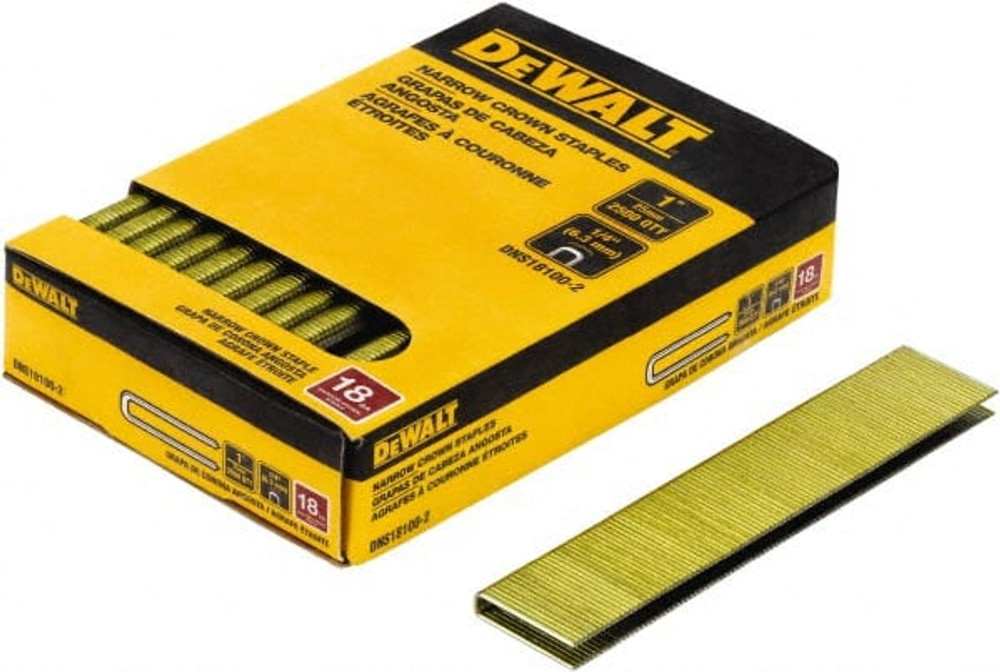 DeWALT DNS18100-2 Construction Staple: 1/4" Wide, 1" Long, 18 Gauge