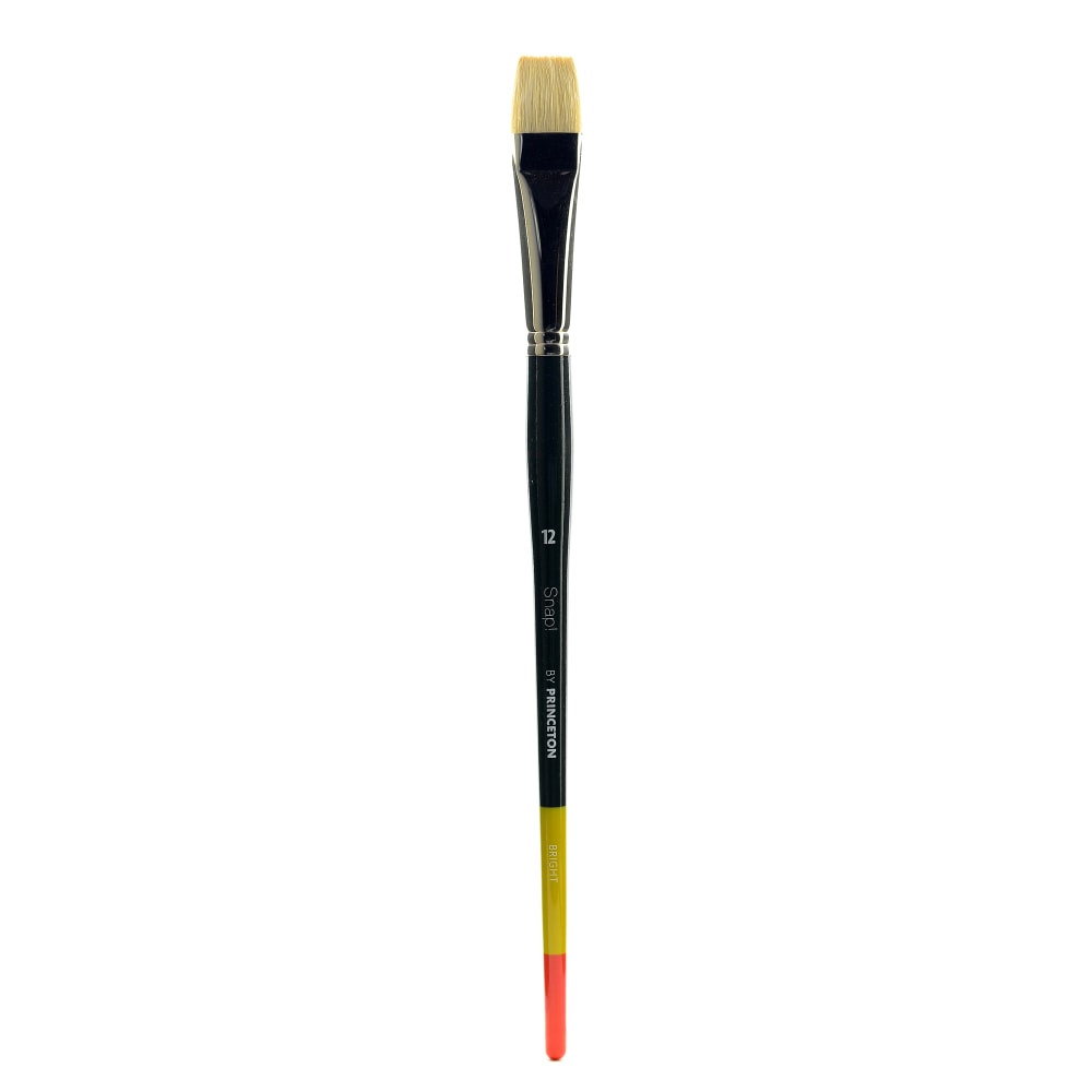 PRINCETON ARTIST BRUSH CO. Princeton 9700B-12  Snap Paint Brush, Size 12, Bright, Bristle, Multicolor