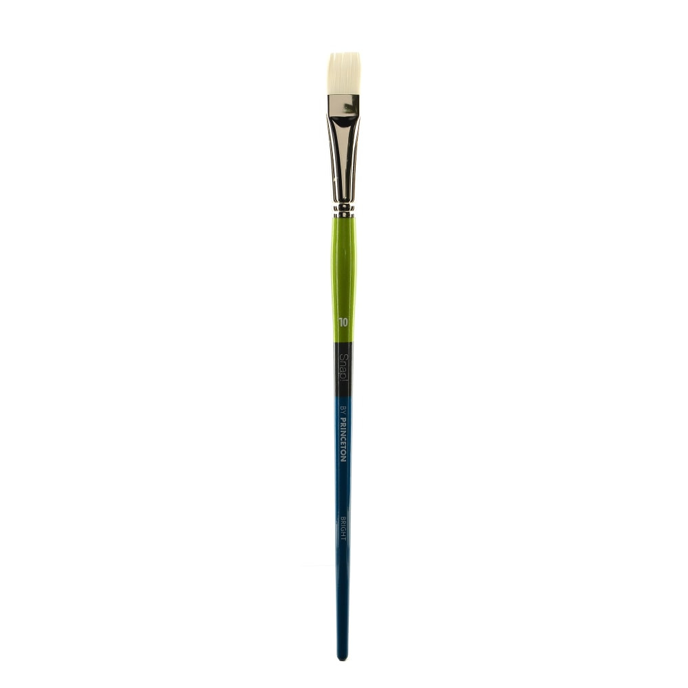 PRINCETON ARTIST BRUSH CO. Princeton 9800B-10  Snap Paint Brush, Series 9800, Size 10, Bright, White Taklon, Synthetic, Multicolor