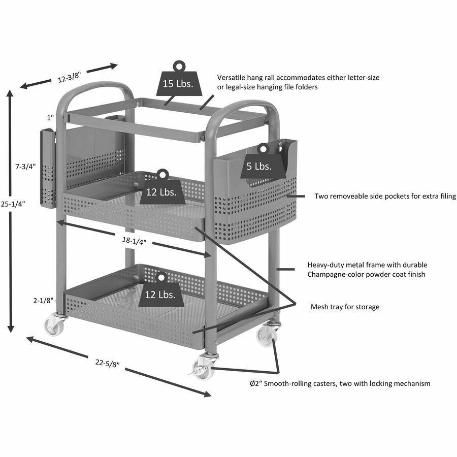 Lorell 45654 Lorell Mobile File Cart
