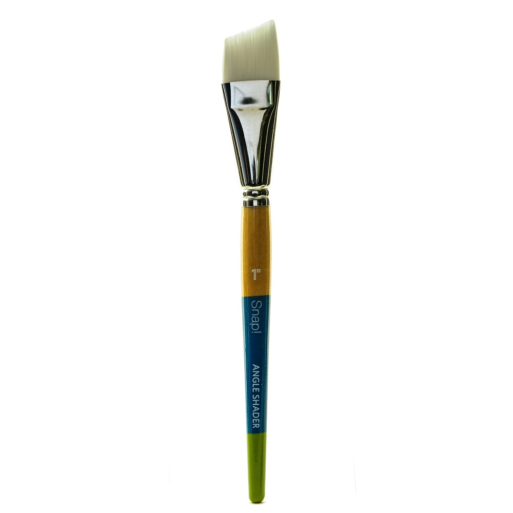 PRINCETON ARTIST BRUSH CO. Princeton 9850AS-100  Snap Paint Brush, Size 1in, Angle Shader Bristle, Syntheitc, Multicolor