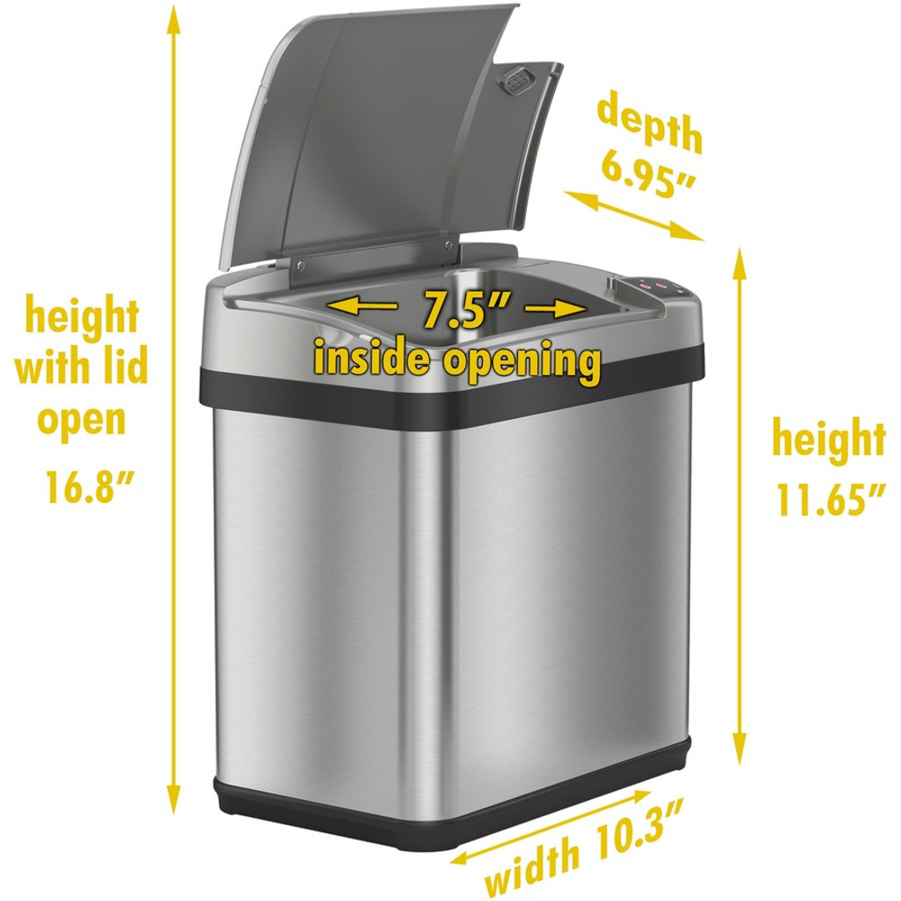 HLS Commercial HLS02SS HLS Commercial Stainless Steel Sensor Trash Can