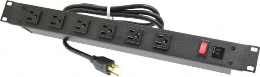 Wiremold J60BOB 6 Outlets, 120 Volts, 15 Amps, 6' Cord, Power Outlet Strip