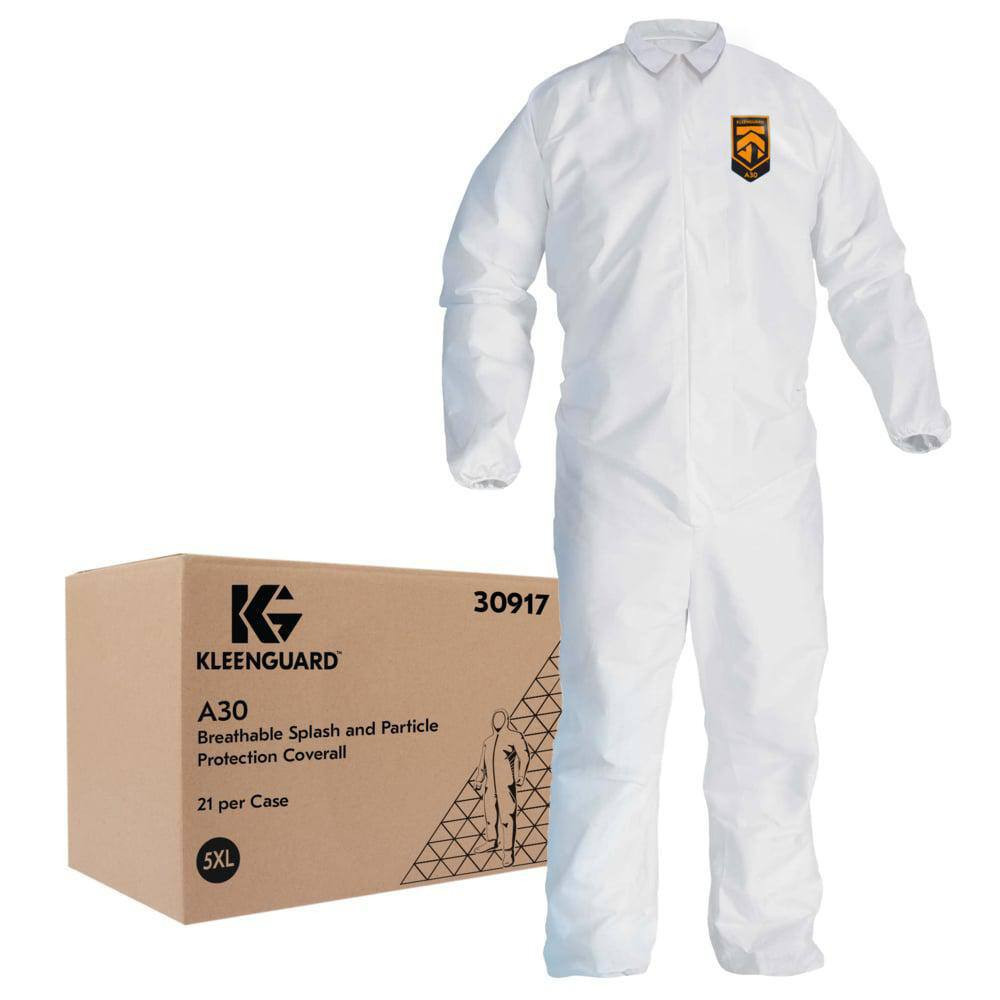 KleenGuard 30917 Disposable Coveralls: Size 5X-Large, SMS, Zipper Closure