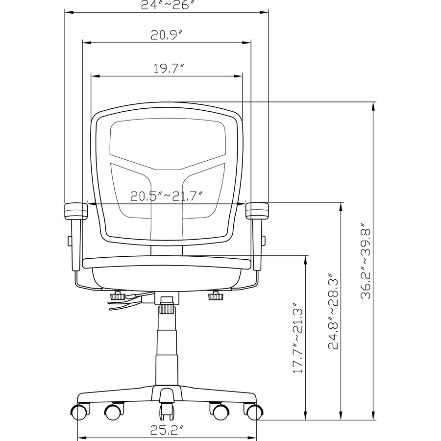 Lorell 86904 Lorell Mid-Back Mesh Swivel Office Chair