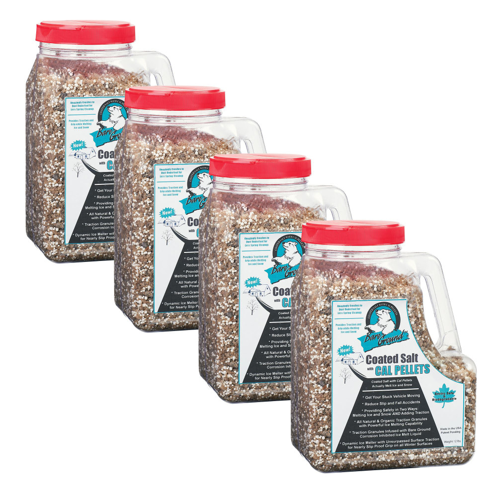 E. BROOKMYER, INC. BGCSCA-12-4 Bare Ground Granular Ice Melt, Premium Blend, Plus Exo-Thermic Calcium Chloride, 12 lb Shaker Jug, Case Of 4 Shaker Jugs